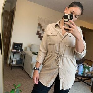 Guess Beige Utility Jacket for Women